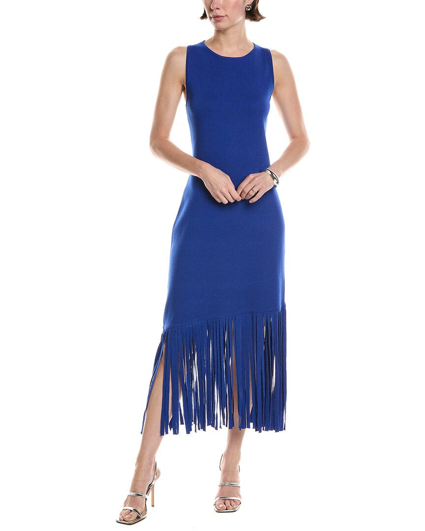 Anne Klein Asymmetric Fringe Hem Knit Dress