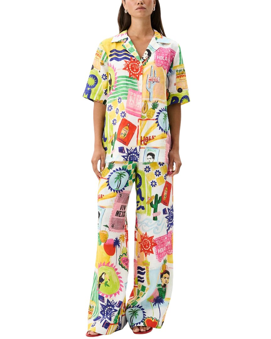 Amina Glam 2pc Linen-blend Shirt & Pant Set