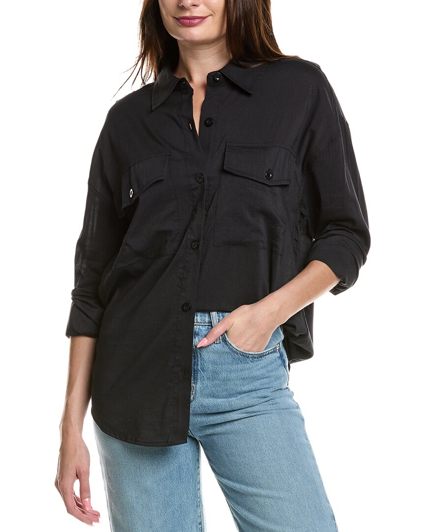 Weworewhat Boxy Button-down Shirt In Black