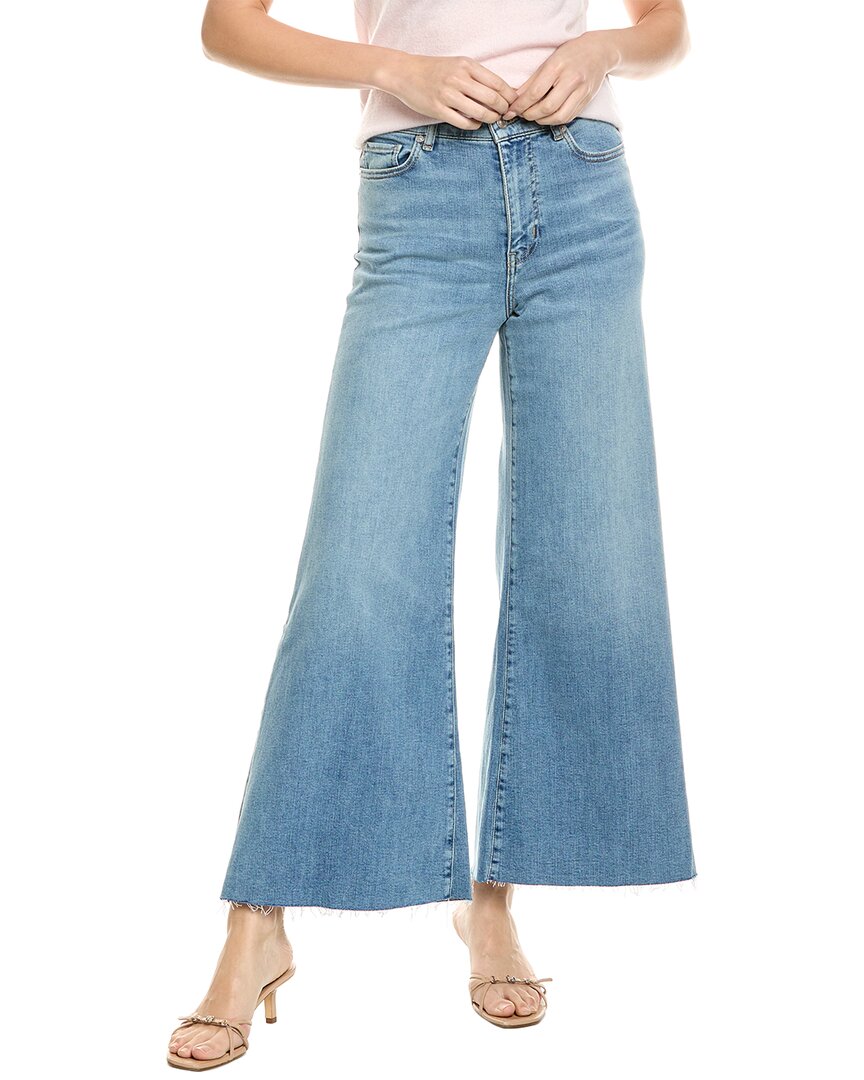 Frame Le Slim Palazzo Bardot Pocket Wide Leg Jeans In Blue