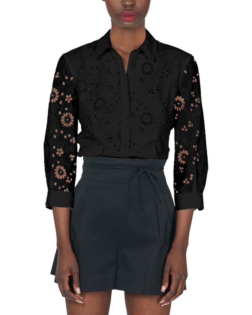 Carolina Herrera 3/4-sleeve Icon Blouse