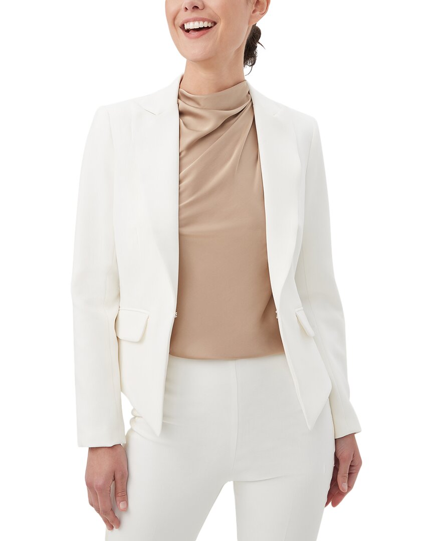 Trina Turk Habanero Textured Cotton Blazer In White