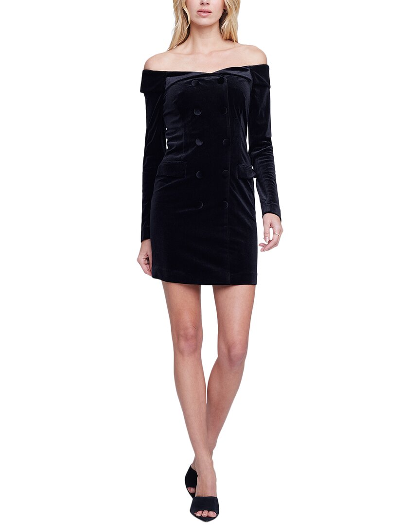 Shop L Agence L'agence Micaela Off-shoulder Blazer Dress In Black