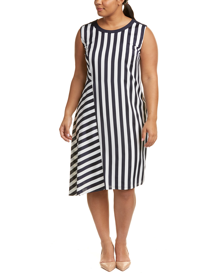 Image of Marina Rinaldi Plus Dispari Silk-Blend Shift Dress