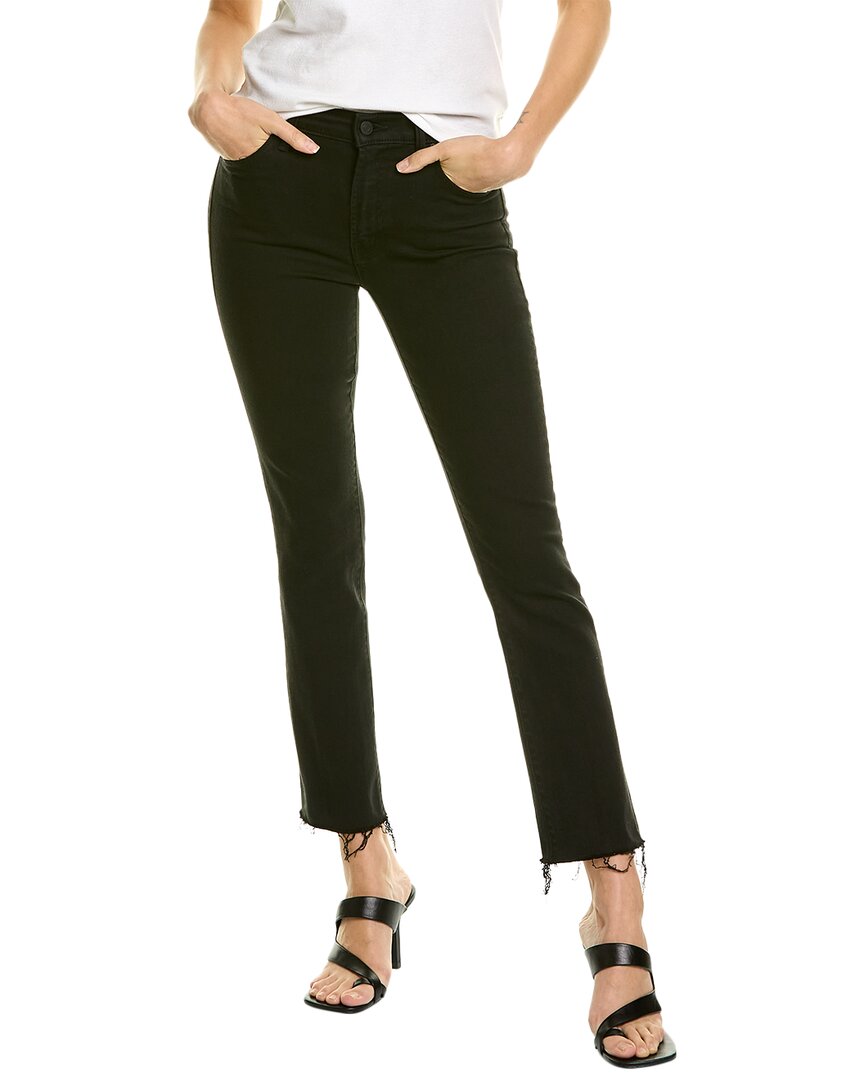 Mother High Rise Rider Ankle Straight Jeans In Not Guilty In Black