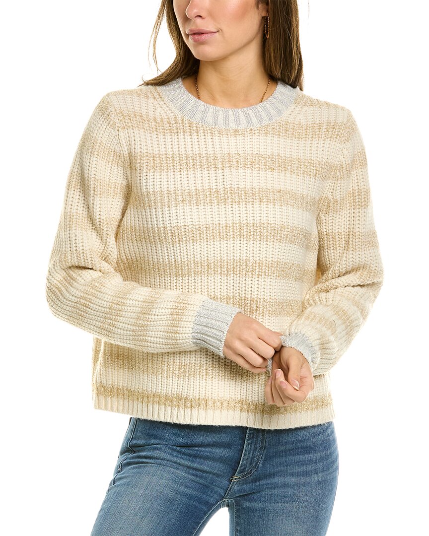 Shop Boden Tinsel Stripe Wool & Alpaca-blend Sweater In White