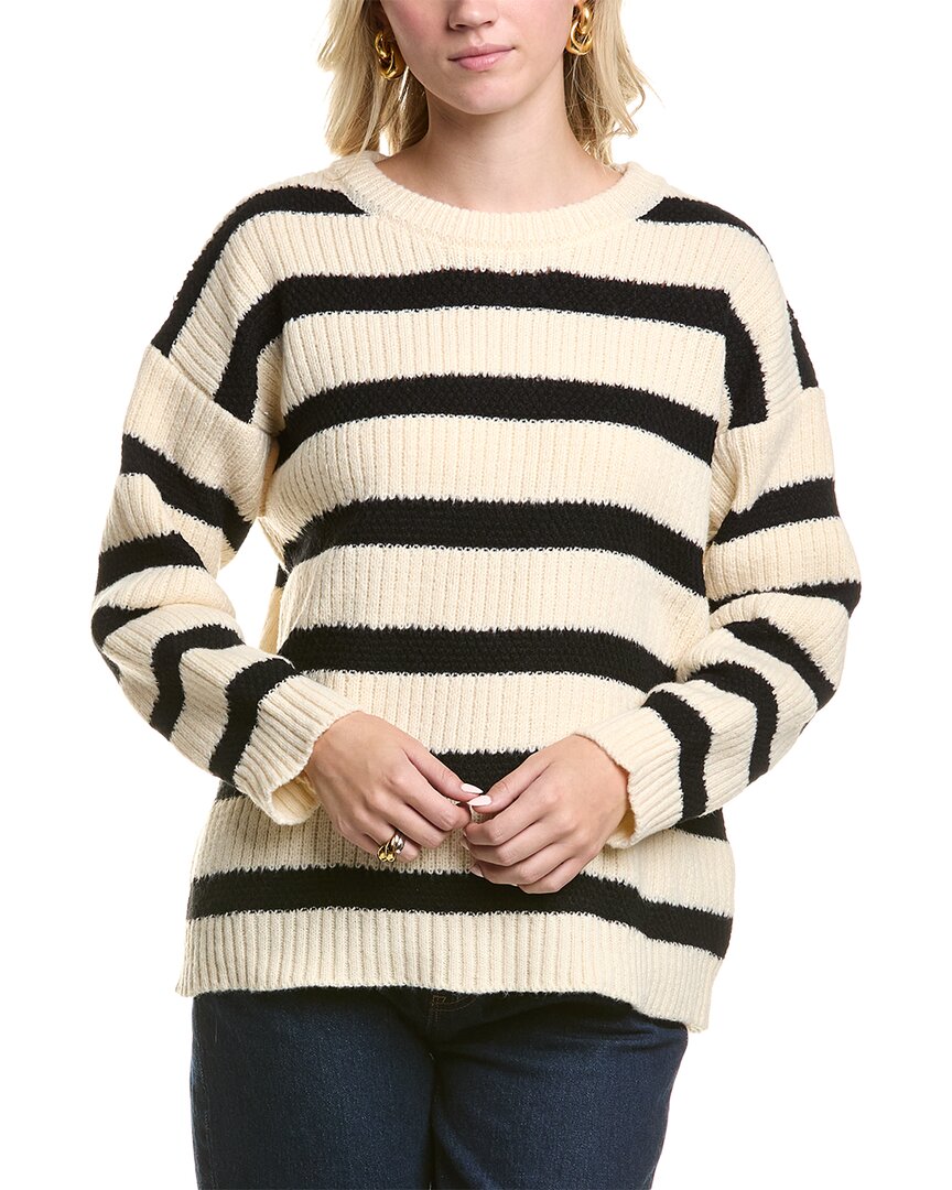Femme Society Dropped-shoulder Sweater In White