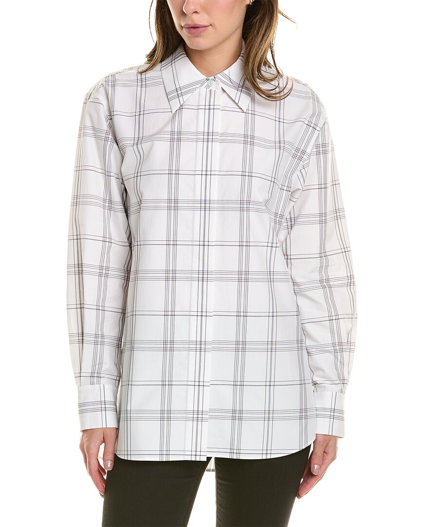 Shop Lafayette 148 New York Dropped-shoulder Shirt In White