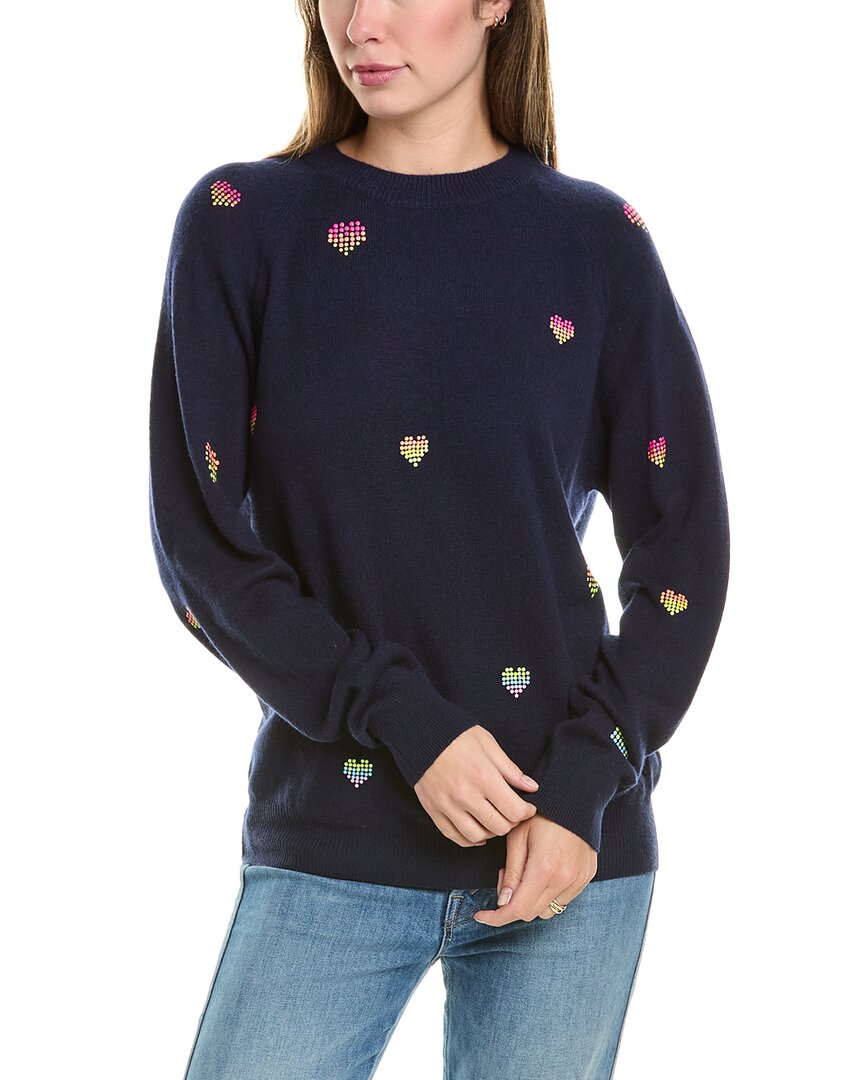 Shop Brodie Cashmere Wool & Cashmere-blend Rainbow Heart Studded Jumper