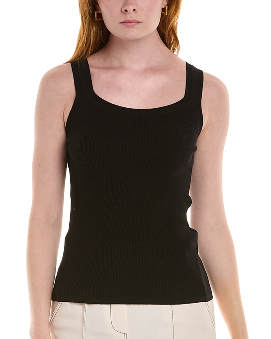 Max Mara Plava Silk And Cashmere Knit Tank Top In Black