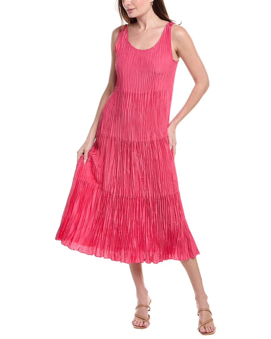 Eileen Fisher Tiered Silk Maxi Dress In Pink
