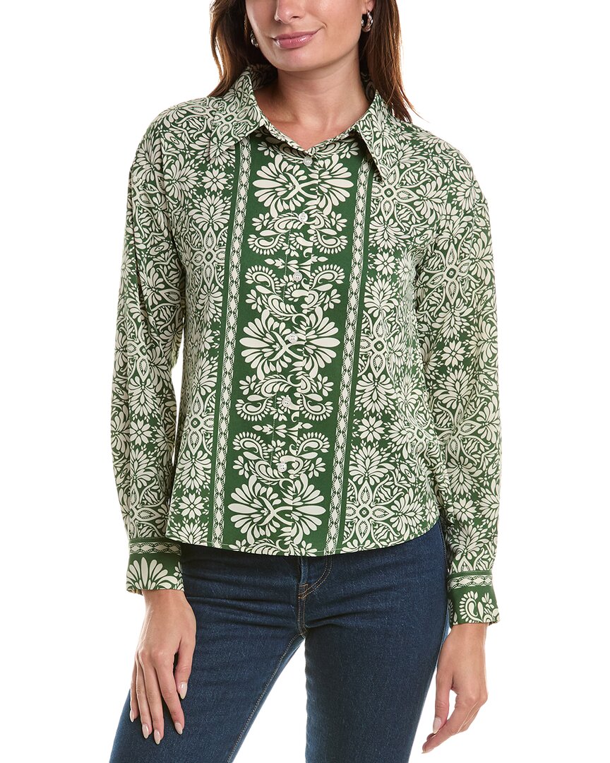 Gracia Printed Top In Green