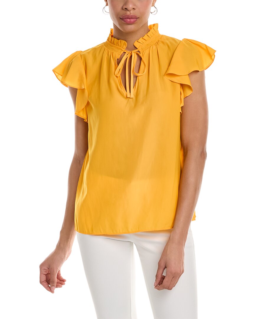 1.state Flutter Sleeve Top In Yellow