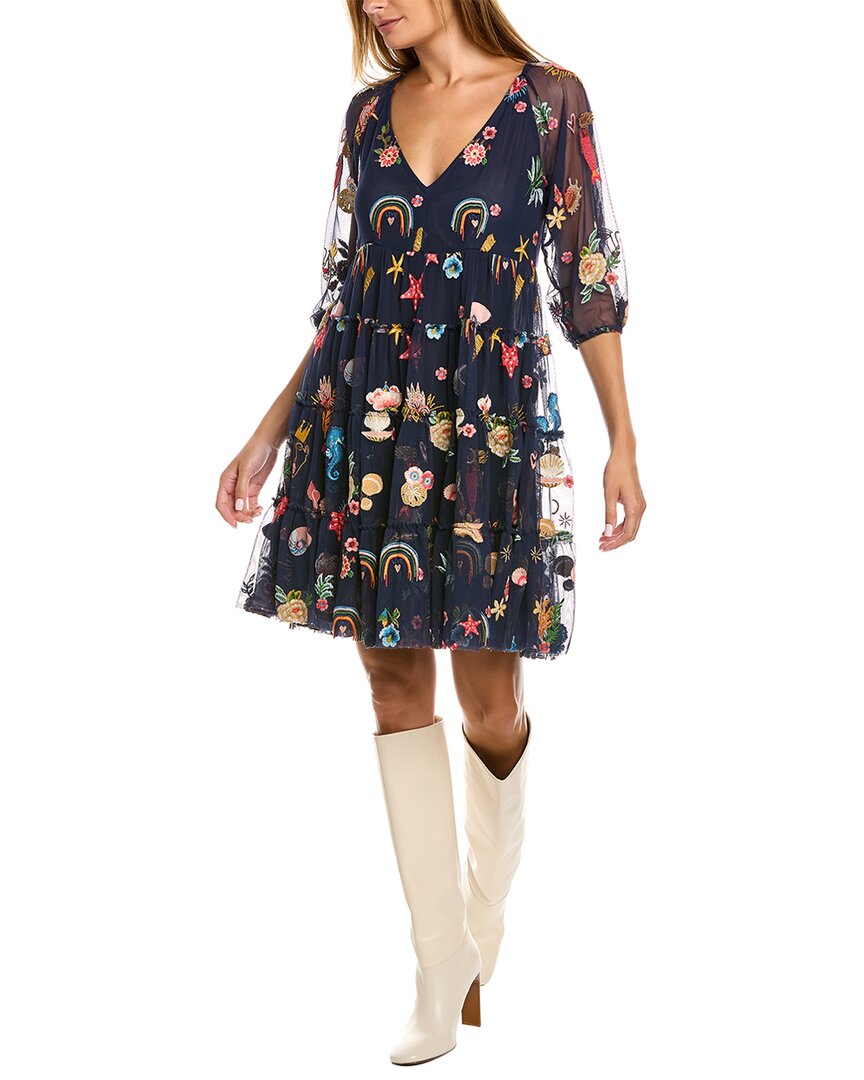 Johnny Was Stellamaris Mini Dress In Multi In Blue