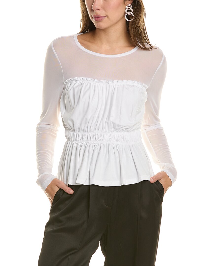 Shop Bcbgeneration Combo Peplum Top In White