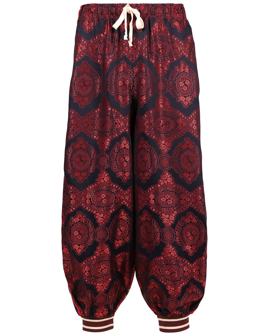 Gucci Gg Waves Silk Pant In Red