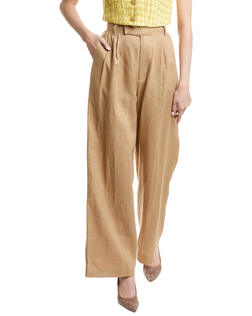Astr The Label Milani Linen Pant In Brown
