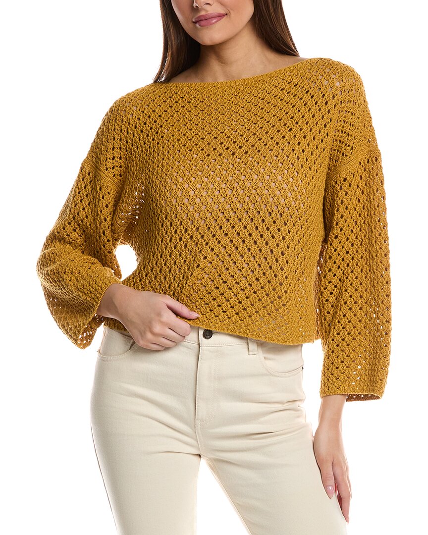 LAFAYETTE 148 LAFAYETTE 148 NEW YORK OPEN STITCH LINEN-BLEND SWEATER