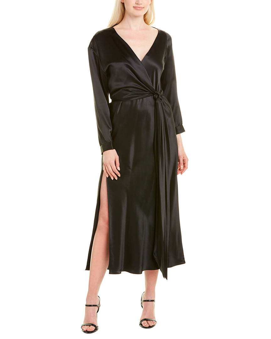 Image of Michelle Mason Asymmetric Silk Midi Dress