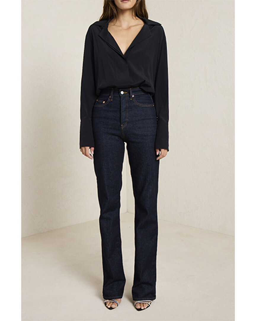 Shop A.l.c . Diana Silk-blend Bodysuit In Black