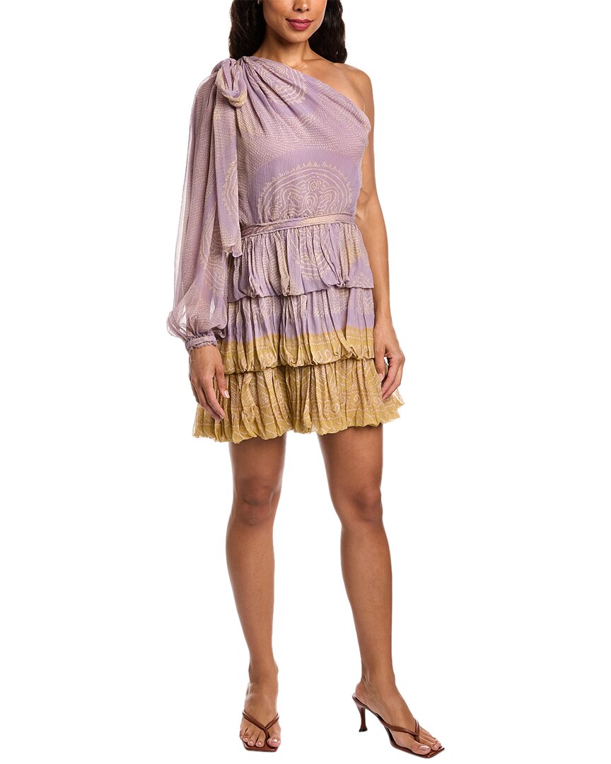 Shop Ulla Johnson Leah Silk Mini Dress In Purple