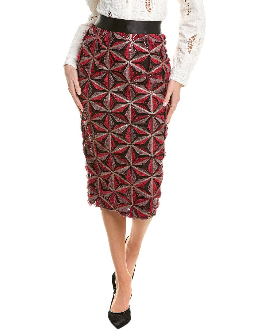 Gracia Womens Textured Sequin Pencil Skirt
