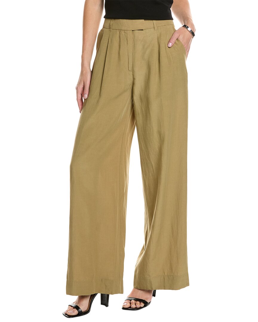 Shop Allsaints Deri Lyn Linen-blend Trouser In Brown