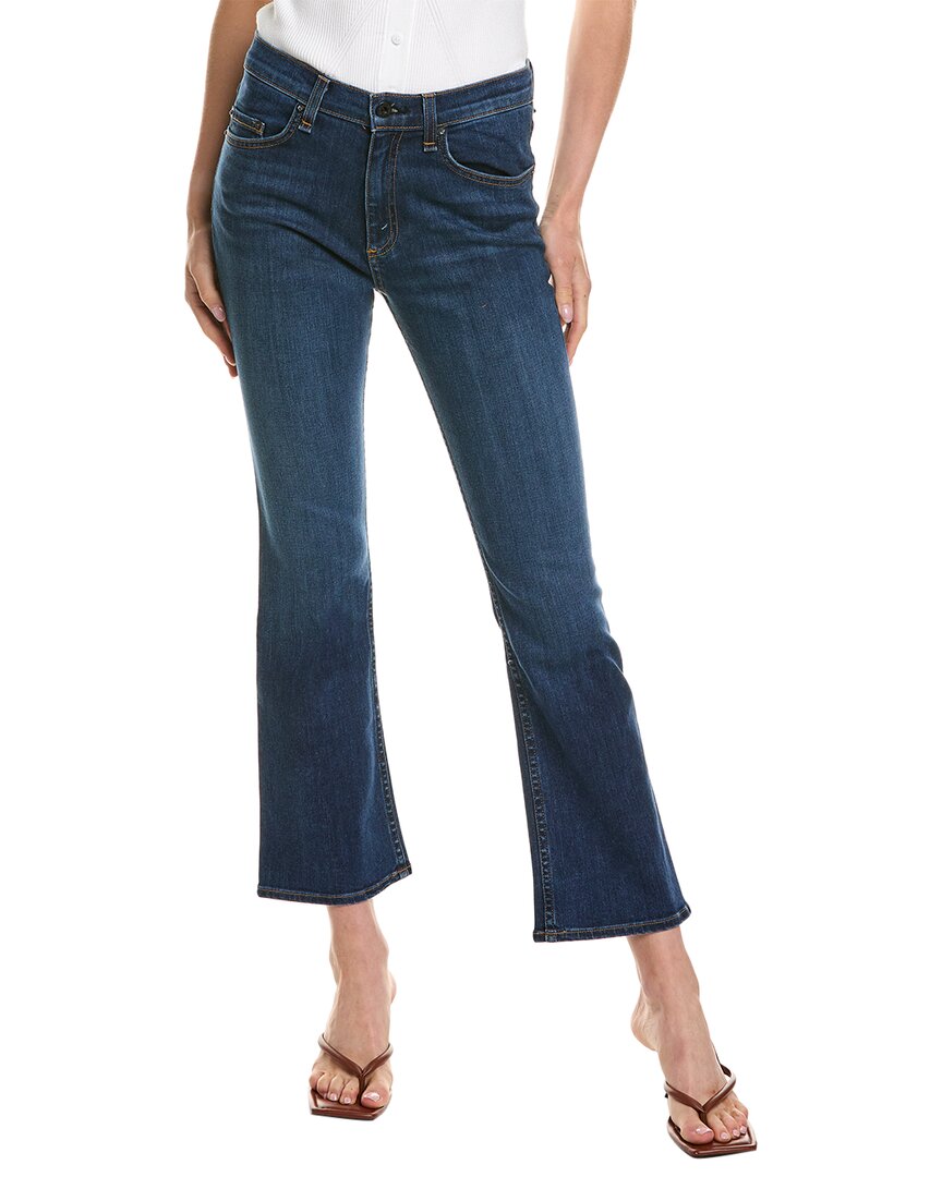 Askk Ny High-rise Dark Vintage Crop Bootcut Jean In Blue