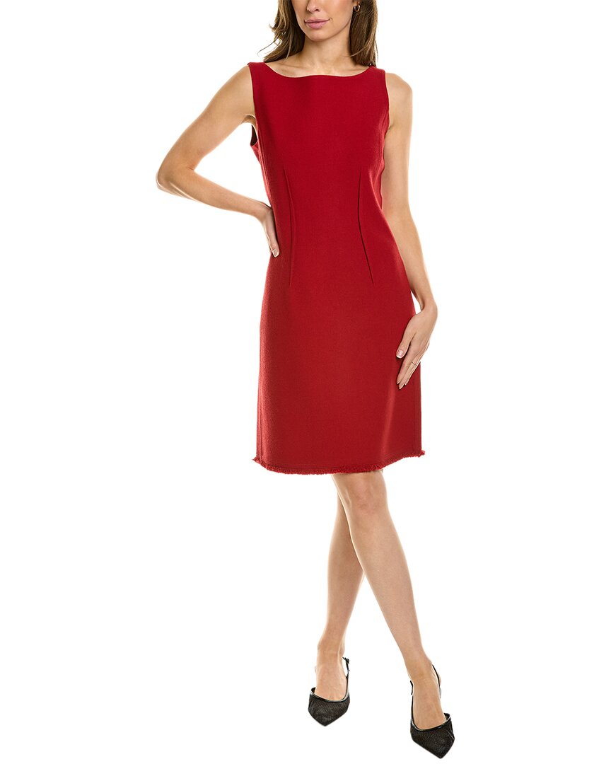 Lafayette 148 Cassie Wool-blend Sheath Dress In Red