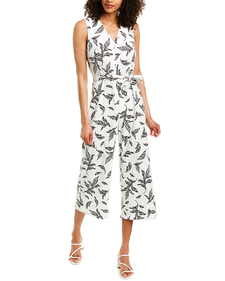 Image of T Tahari Linen-Blend Jumpsuit