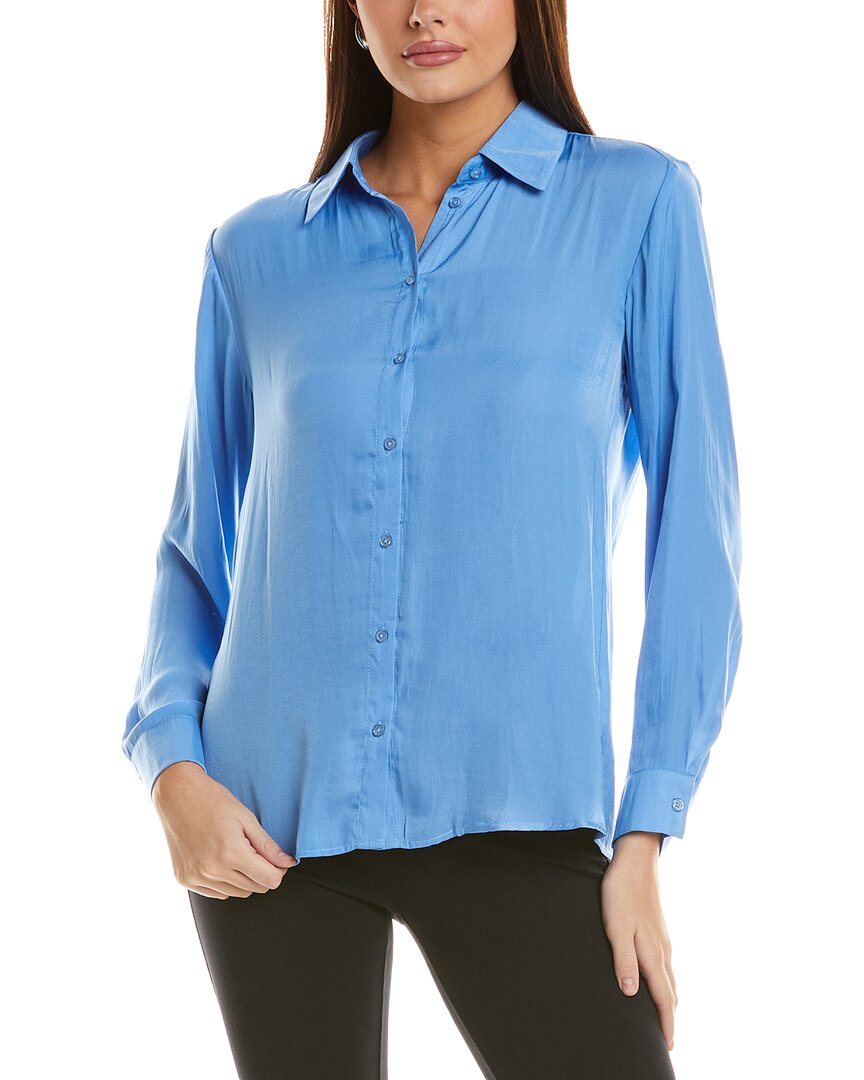 Nanette Lepore Charmeuse Shirt In Blue