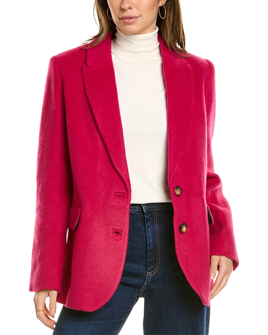 Boden Drawn Wool-blend Blazer In Pink
