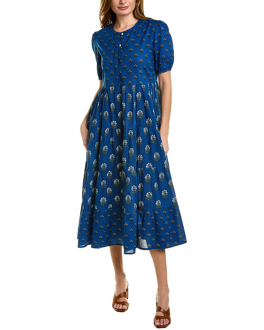 Ro's Garden Daphne Midi Dress In Blue | ModeSens