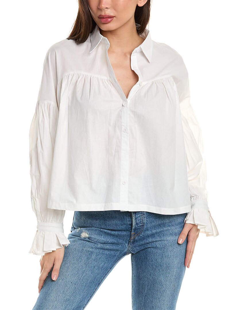 Daisy Lane Ruffle Shirt In White