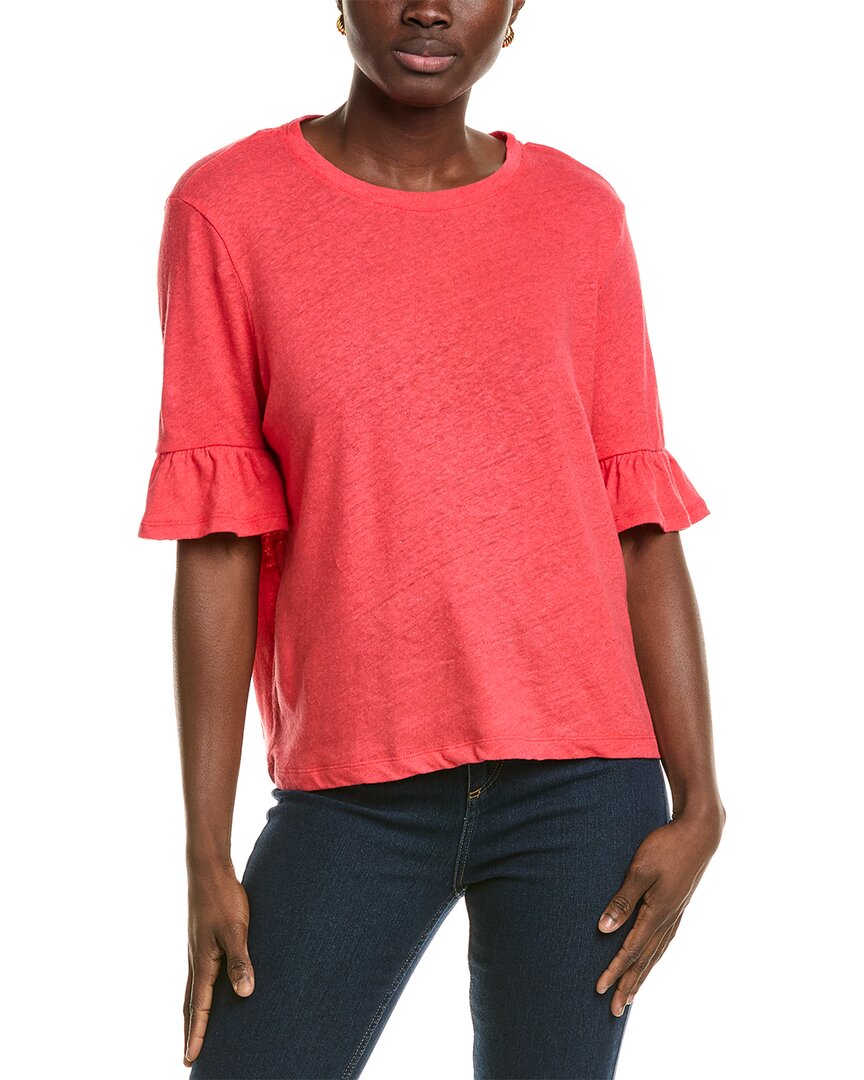 Lk Bennett Gene Linen-blend Top In Pink