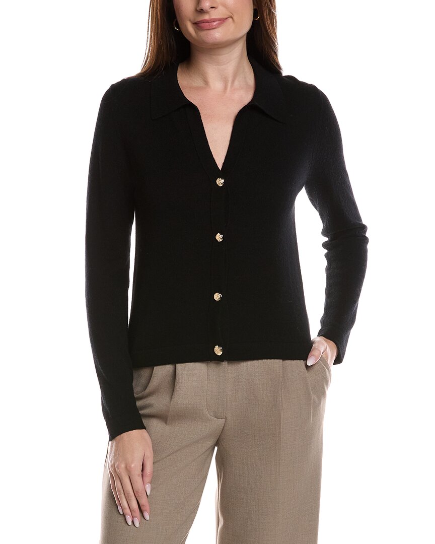 Bruno Magli Wool & Cashmere-blend Dress Cardigan In Black