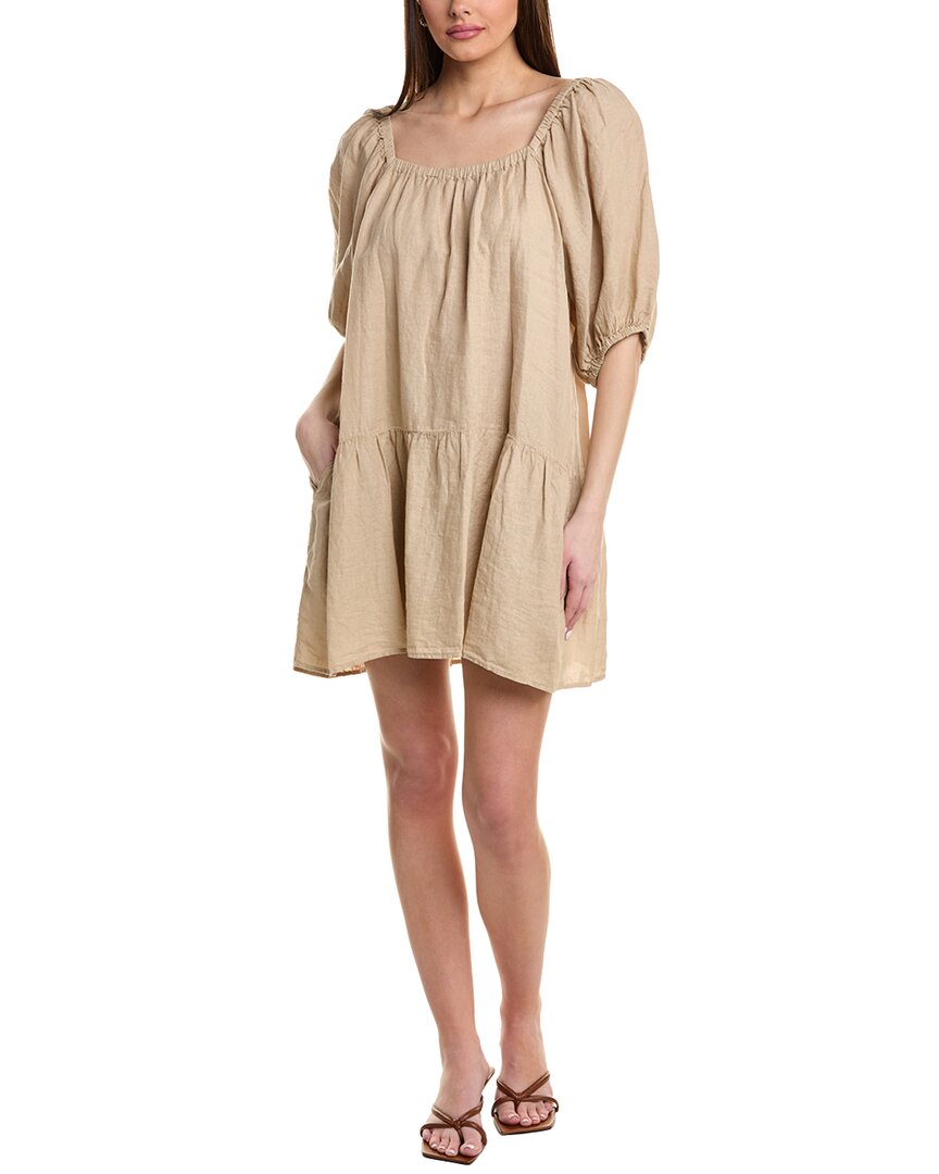 Velvet By Graham & Spencer Irina Linen Mini Dress In Brown