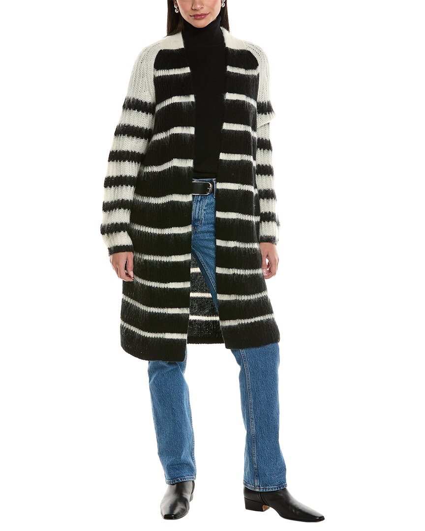 Allsaints Louisa Stripe Cardigan In White