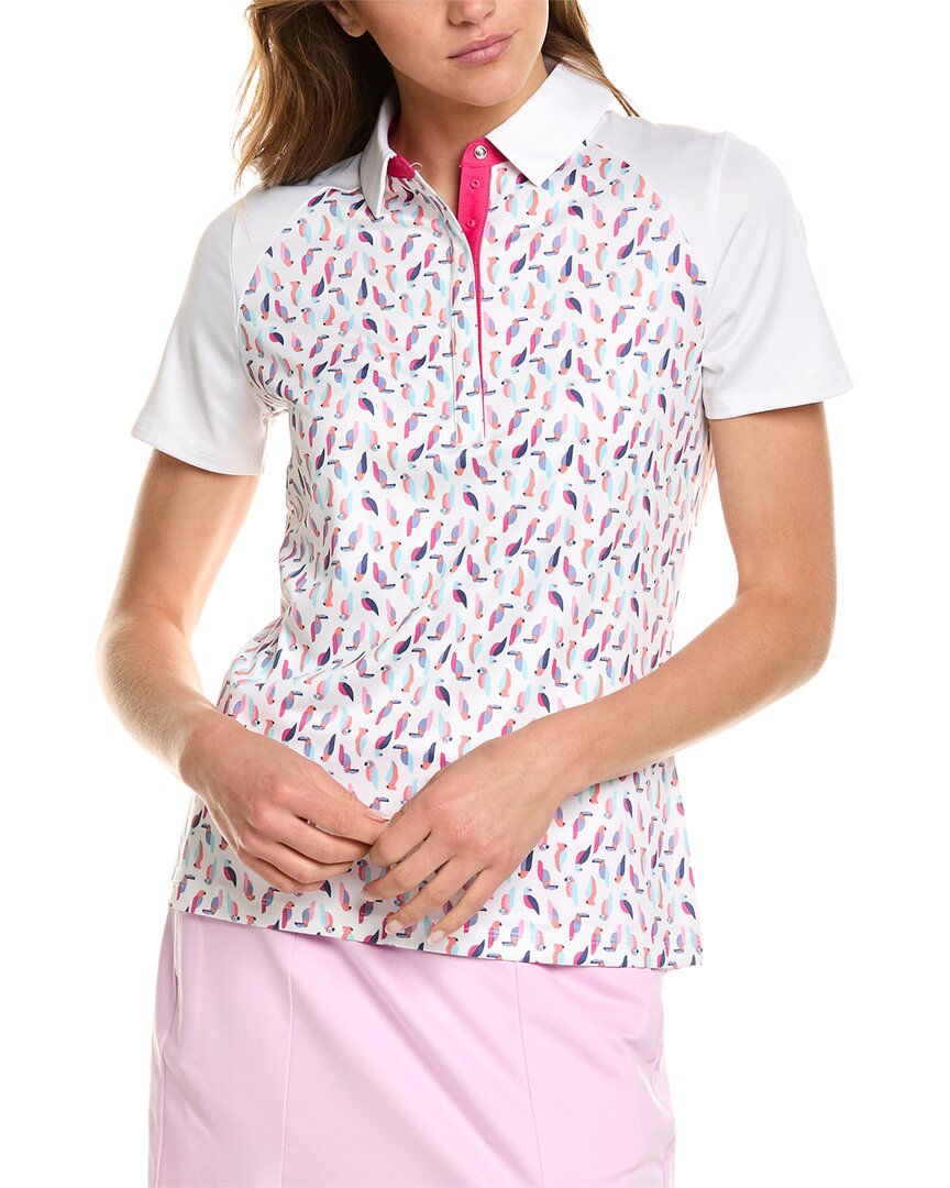 Shop Callaway Birdie Eagle Printed Polo Shirt In White