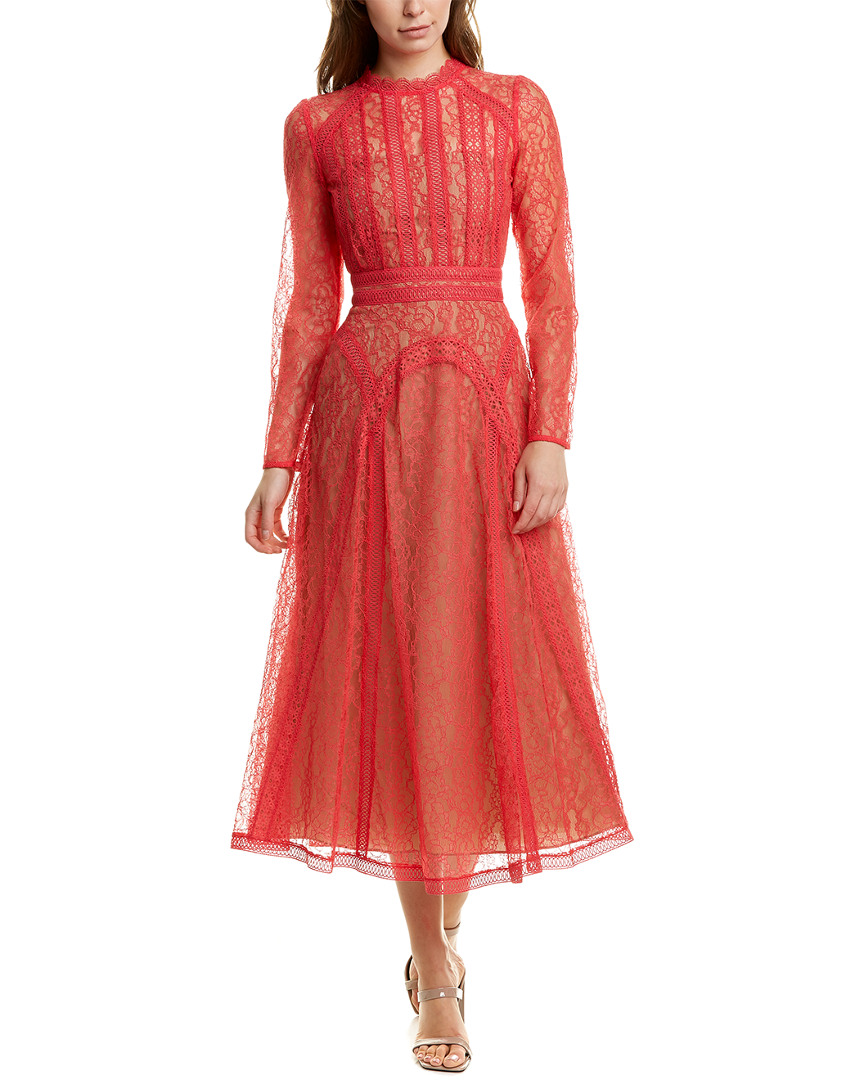 Image of Self-Portrait Paneled Lace A-Line Dress