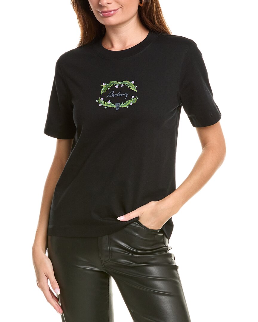 Burberry Logo-embroidered Cotton T-shirt