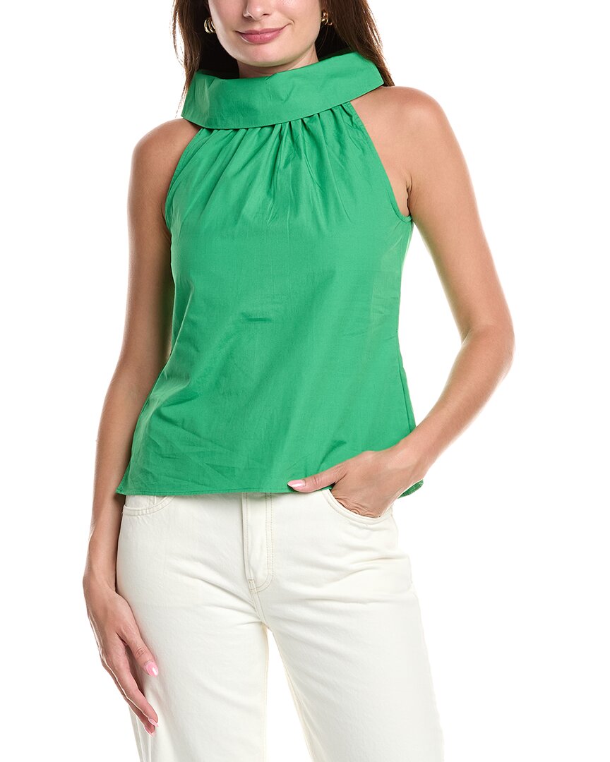 Sail To Sable Cowl Neck Top In Green
