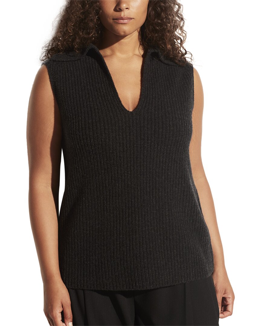 Shop Vince V-neck Collared Wool & Cashmere-blend Vest