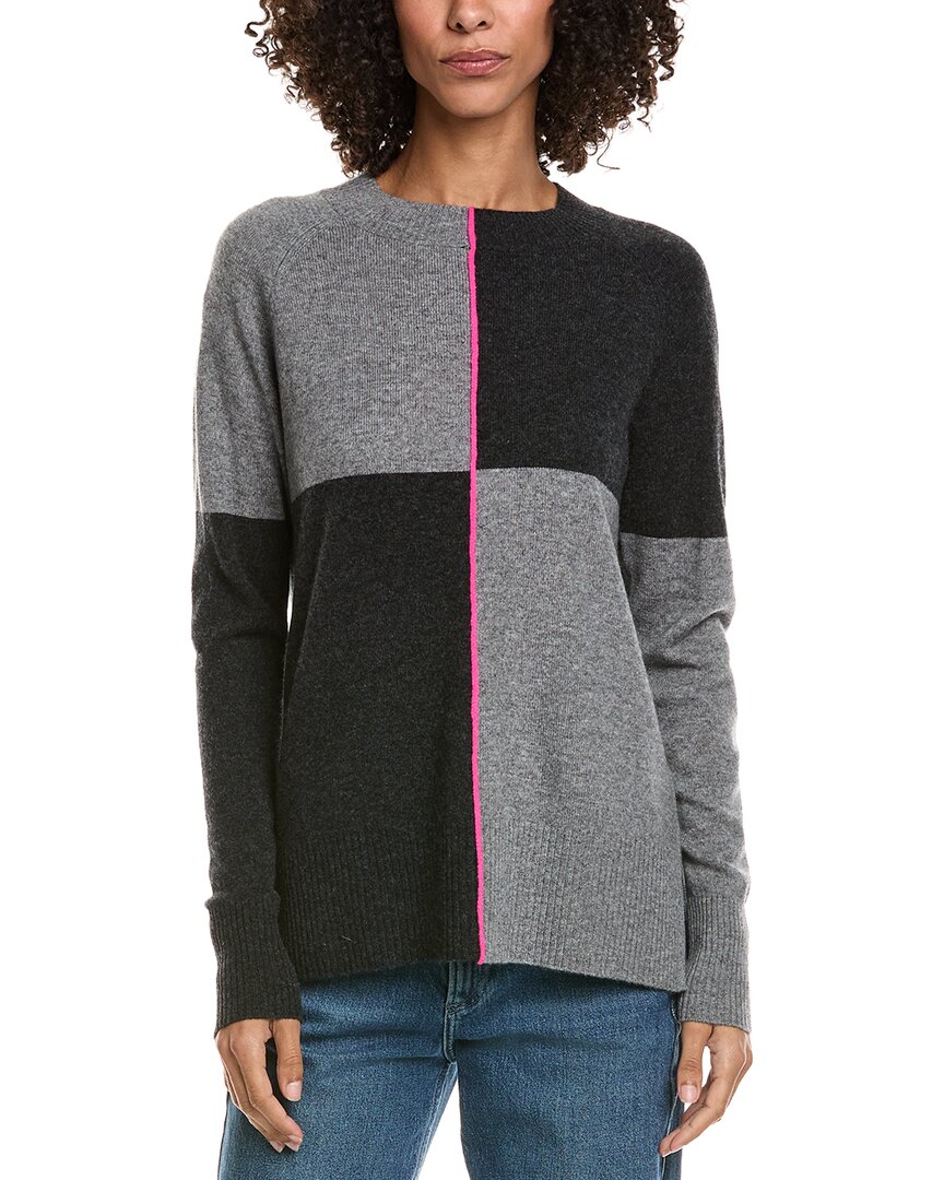 Incashmere Colorblocked Wool & Cashmere-blend Sweater In Gray