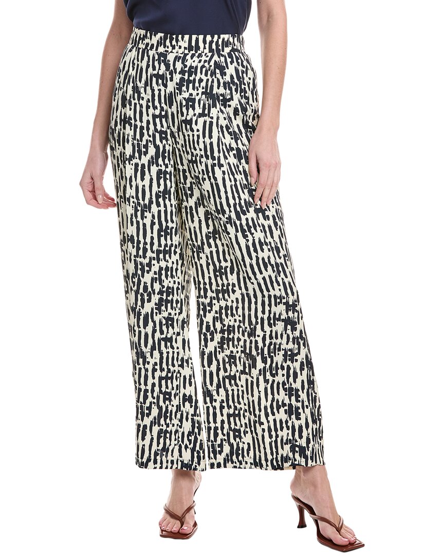 Vince Camuto Abstract Print Flat Front Wide Leg Pants In Blue