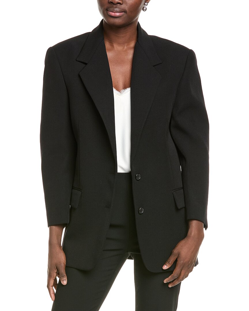 Shop Michael Kors Collection Mattie Wool Blazer In Black
