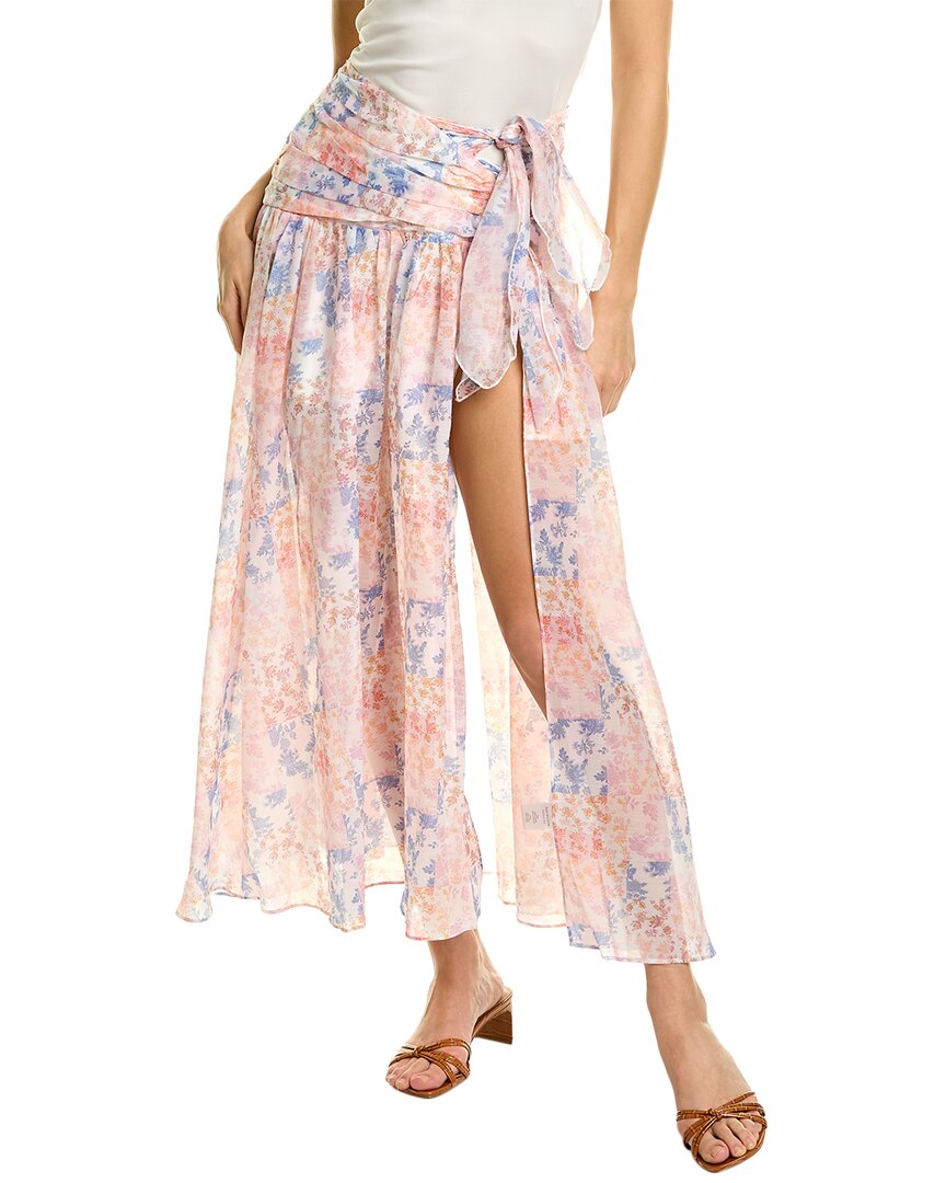 Shop Atoir The Flynn Linen-blend Wrap Skirt In Pink