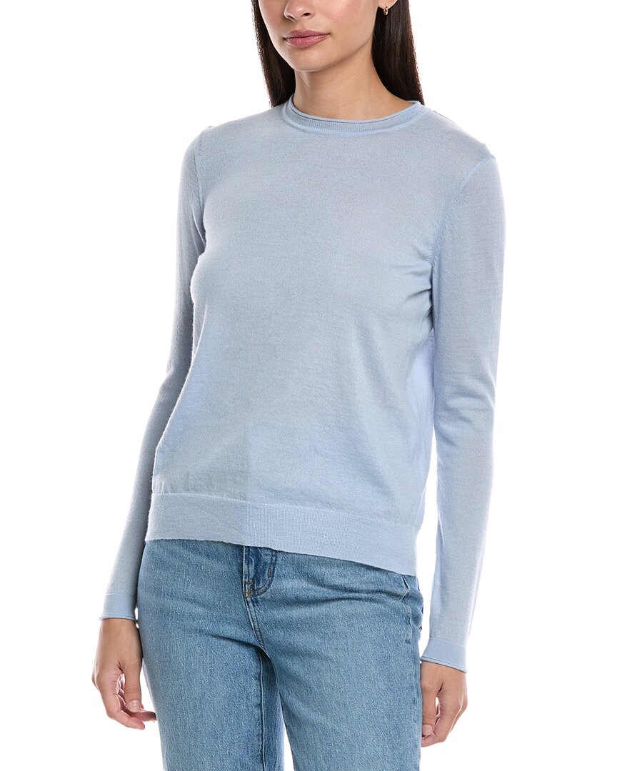 Lafayette 148 New York Crewneck Cashmere Sweater In Blue