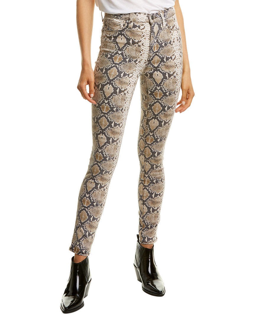 Image of HUDSON Jeans Barbara Tan Python Print High-Rise Super Skinny Ankle Leg Jean
