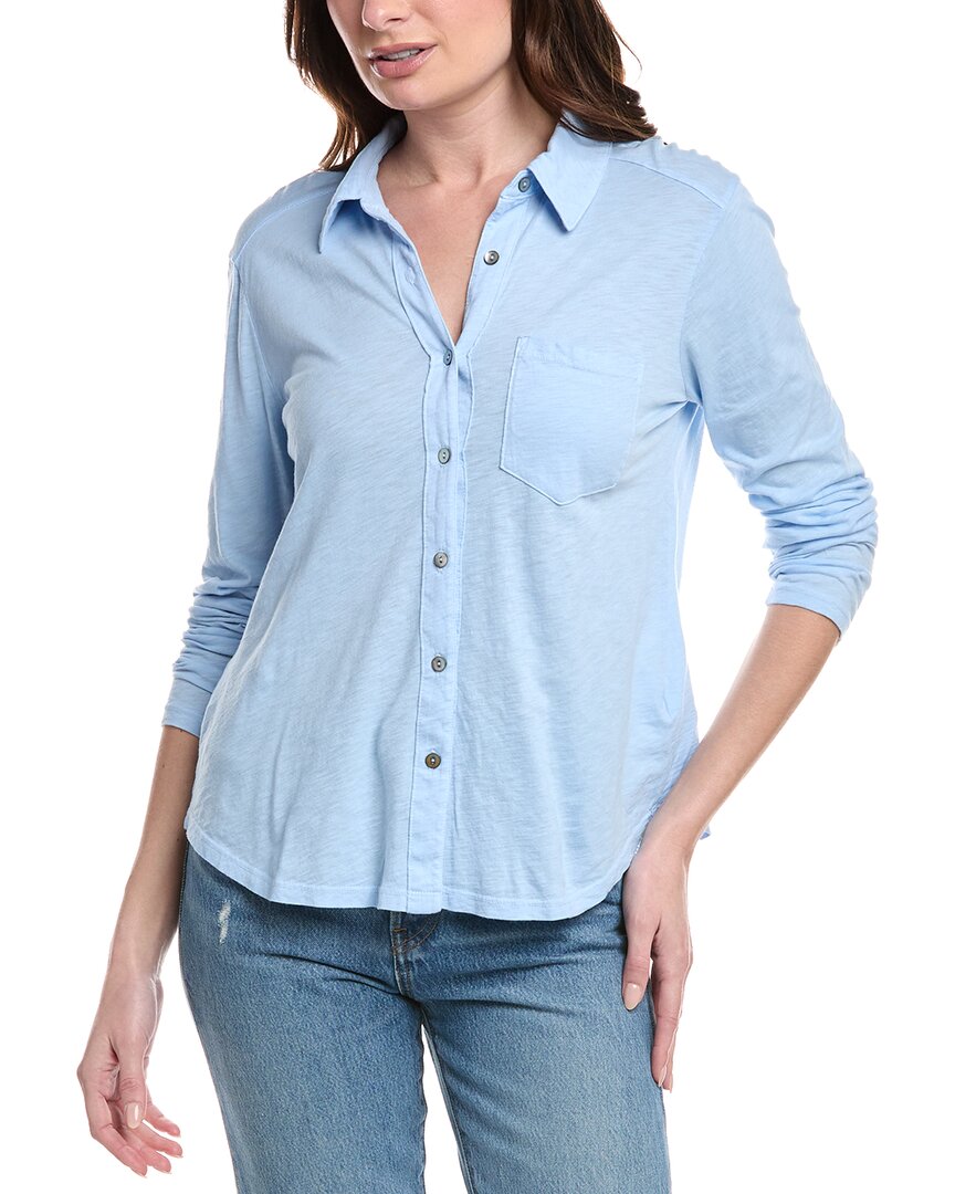 Shop Michael Stars Ayla Button-down Shirt In Blue